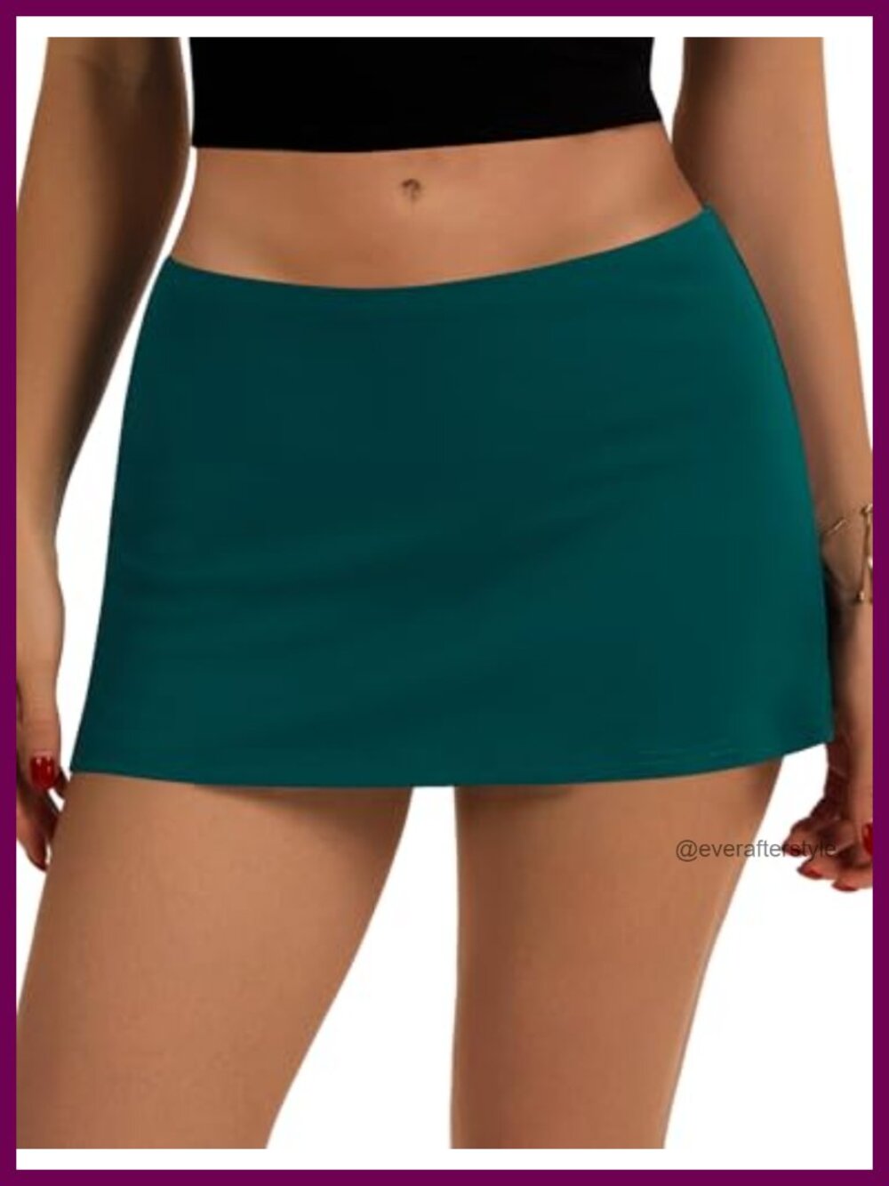 Women's Micro Mini Skort with Built-in Shorts & Pockets Low Rise